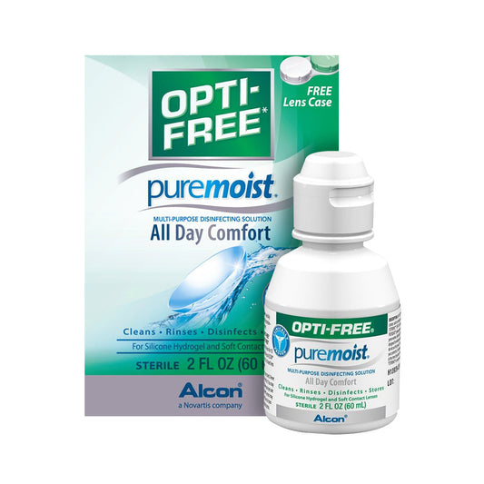 Opti-Free PureMoist Multi-Purpose Contact Lens Solution with Case, 2 oz Travel Size