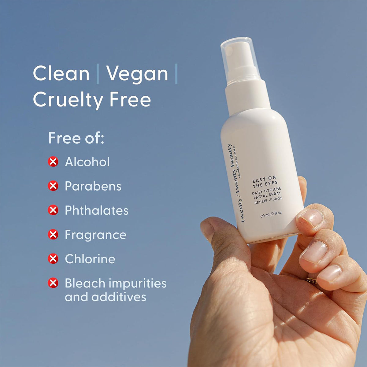 Twenty Twenty Daily Hygiene Facial Spray – Hypochlorous Acid Cleanse (60 mL)