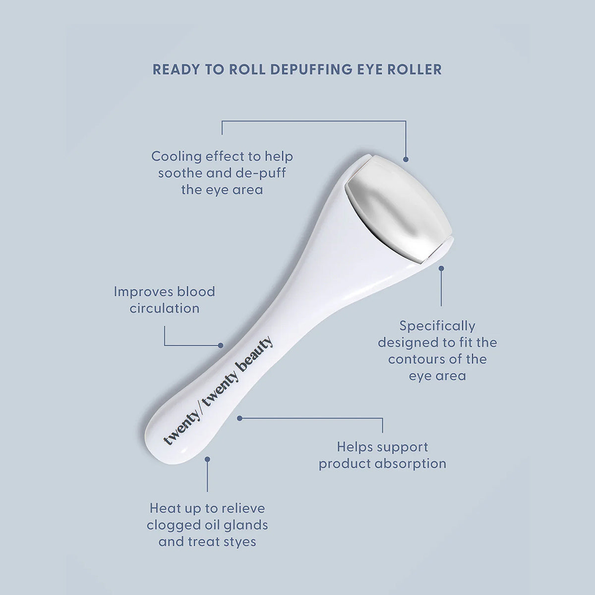 Twenty Twenty Ready-to-Roll Depuffing Eye Roller – Cooling Under-Eye Relief & Revitalizing Care