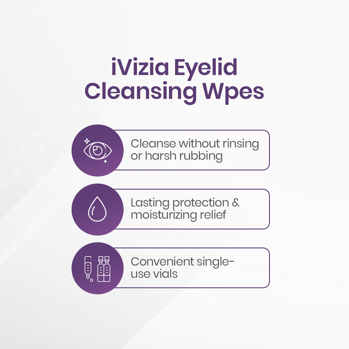 iVIZIA Eyelid Cleansing Wipes – Micellar, Preservative-Free, No-Rinse Gentle Eye Makeup Remover, 20 Count