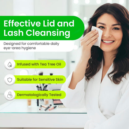 Optase® Tea Tree Oil Eyelid Wipes – Preservative-Free Lid & Lash Cleansing Wipes (Box of 30)