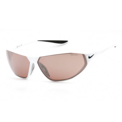 White sunglasses with brown lenses on a white background