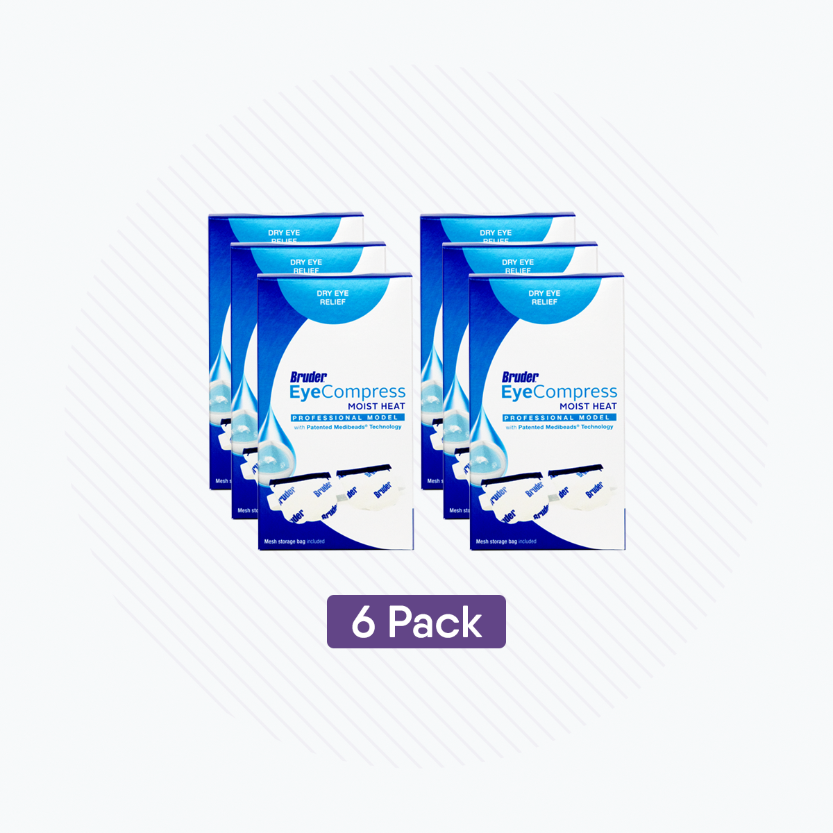 Bruder Professional Moist Heat Eye Compress – 6-Pack for Dry Eye Relief