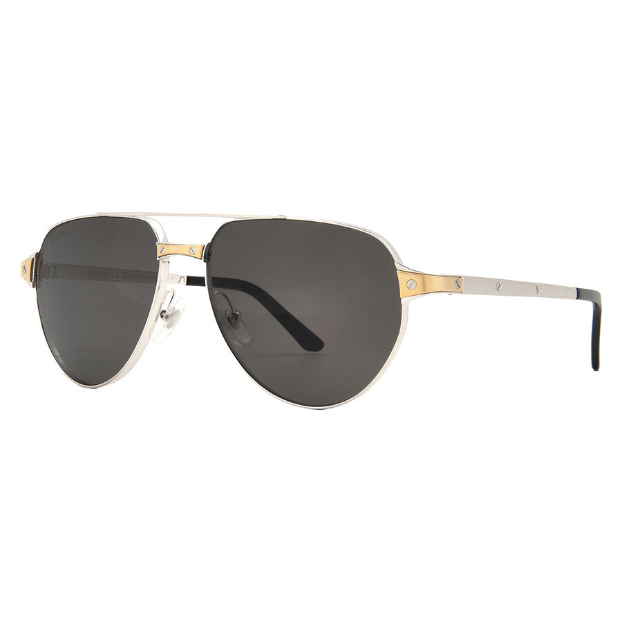 Aviator sunglasses with gold frame and dark lenses on a white background