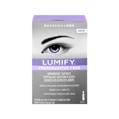 LUMIFY PF Redness Reliever Eye Drops – 20 Single-Use Vials