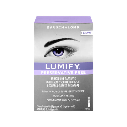 LUMIFY PF Redness Reliever Eye Drops – 20 Single-Use Vials