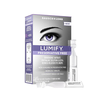 LUMIFY PF Redness Reliever Eye Drops – 20 Single-Use Vials