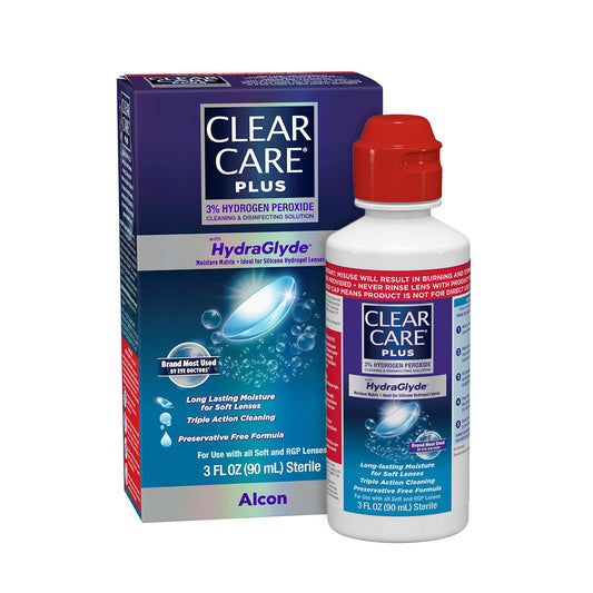 Clear Care Plus Cleaning & Disinfecting Contact Lens Solution with HydraGlyde, Travel-Friendly 3 oz (90 mL)