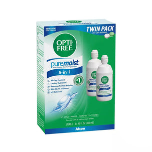 Opti-Free PureMoist Multi-Purpose Contact Lens Cleaning & Disinfecting Solution with Case, 20 fl oz (Twin Pack)
