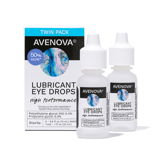 Avenova Lubricant Eye Drops for Dry Eyes – Preservative-Free Twin Pack (15 mL Each)