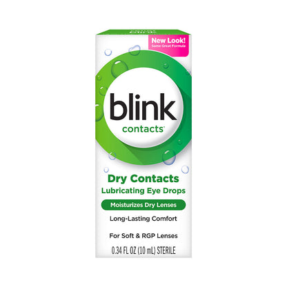 Blink Contacts Lubricating Eye Drops for Contact Lens Comfort (10 ml)