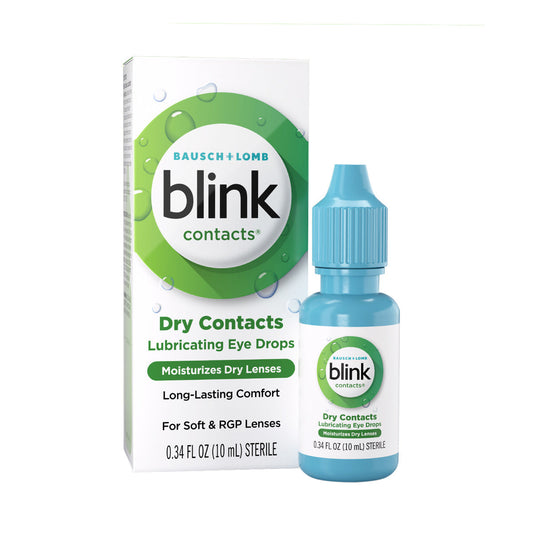 Blink Contacts Lubricating Eye Drops for Contact Lens Comfort (10 ml)