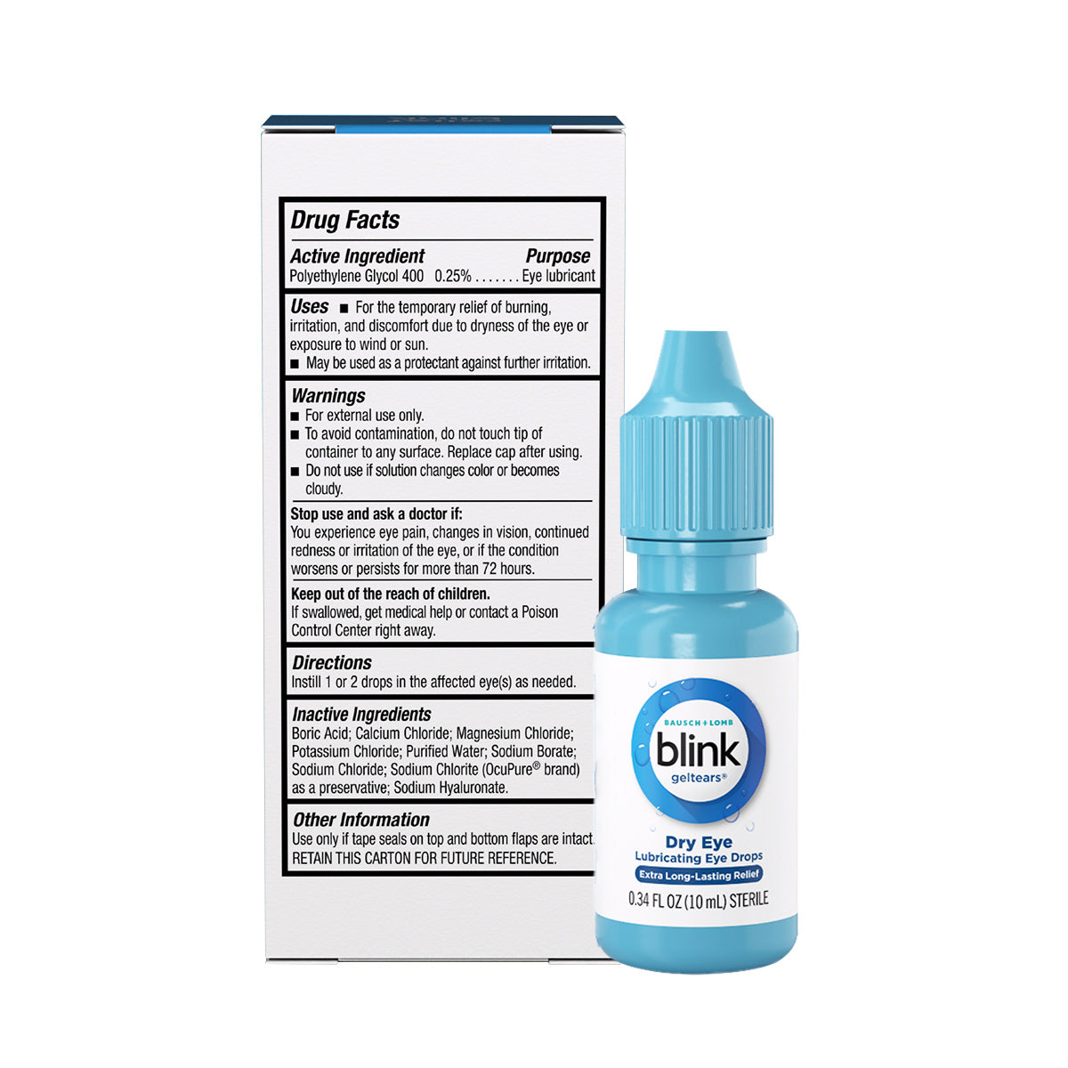 Blink Gel Tears® Lubricating Eye Drops for Long-Lasting Dry Eye Relief (10 mL)