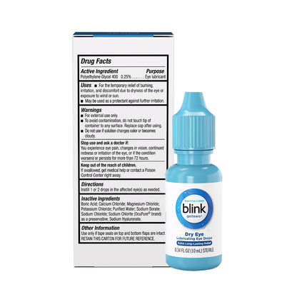 Blink Gel Tears® Lubricating Eye Drops for Long-Lasting Dry Eye Relief (10 mL)
