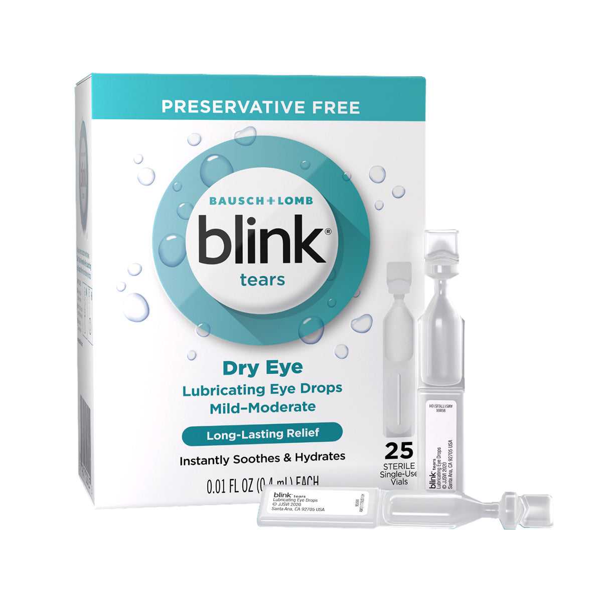 Blink Tears® Preservative-Free Lubricating Eye Drops, Sterile Single-Use Vials (25 Count)
