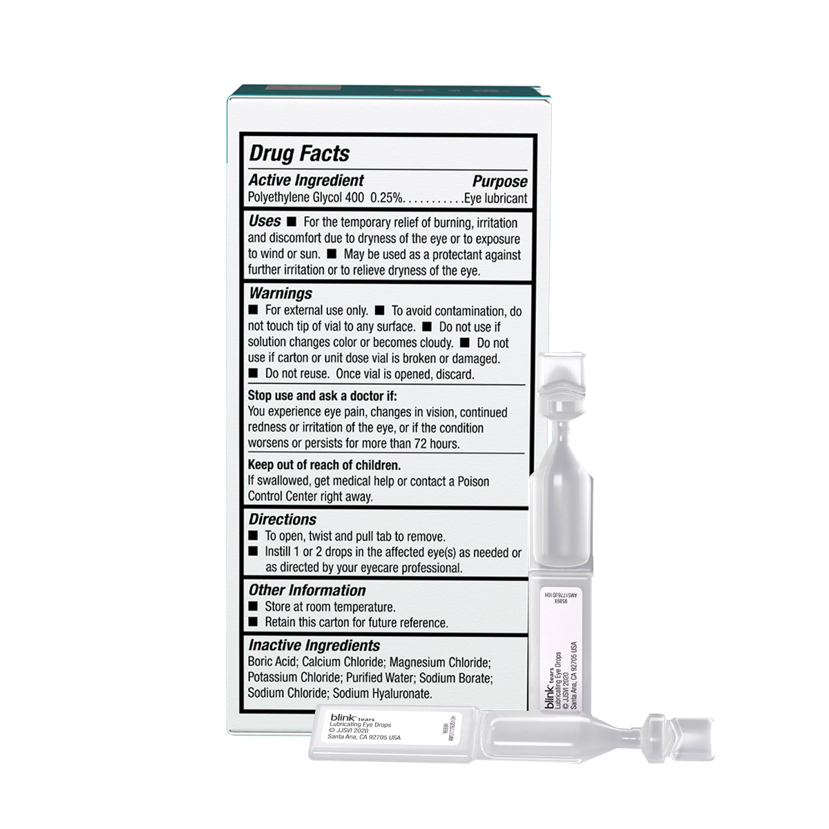 Blink Tears® Preservative-Free Lubricating Eye Drops, Sterile Single-Use Vials (25 Count)