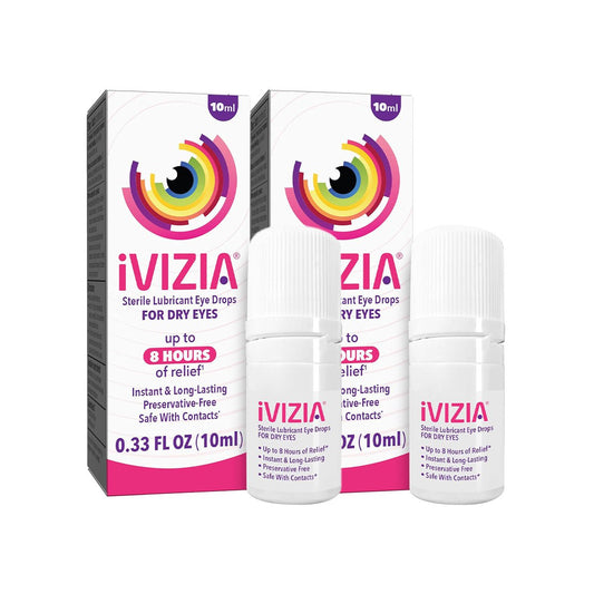 iVIZIA 2-pack Sterile Lubricant Eye Drops, Preservative-Free, (2 x 10ml bottle) 2-Pack