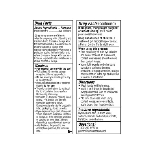 iVIZIA Sterile Lubricant Eye Drops, Preservative-Free Formula for Sensitive & Contact Lens Eyes