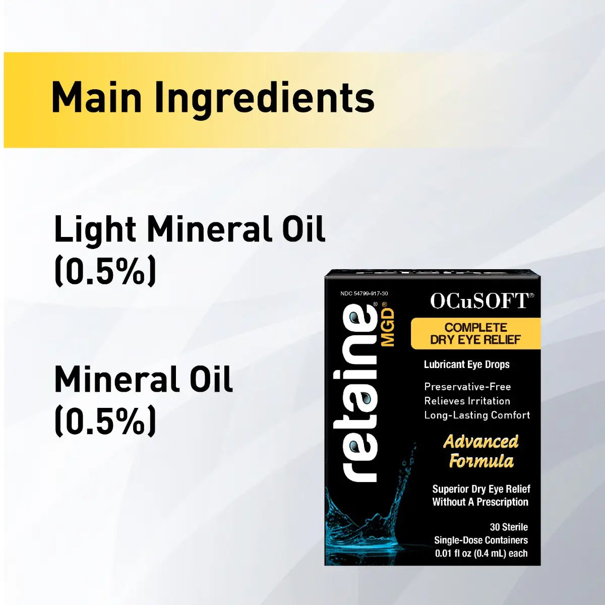 OCuSOFT® Retaine® MGD Preservative-Free Eye Drops – Long-Lasting Relief for Dry Eye & MGD