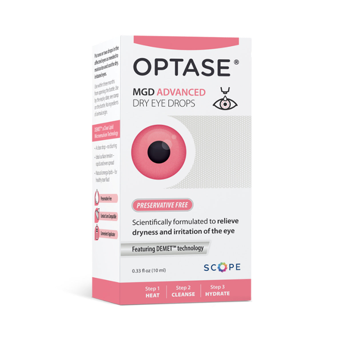 Optase® MGD Advanced Preservative-Free Eye Drops for Dry Eye Relief – 300 Drops
