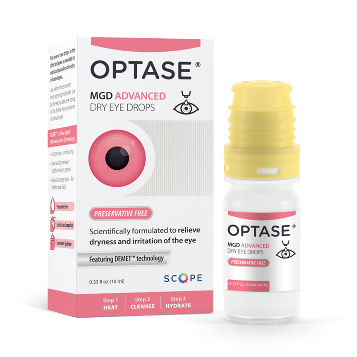Optase® MGD Advanced Preservative-Free Eye Drops for Dry Eye Relief – 300 Drops