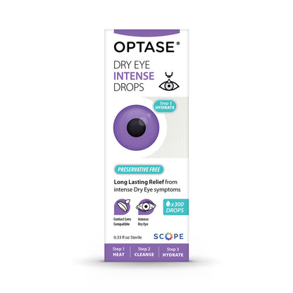 Optase® Intense Preservative-Free Eye Drops – 10 ml (Approx. 300 Drops) for Advanced Dry Eye Relief