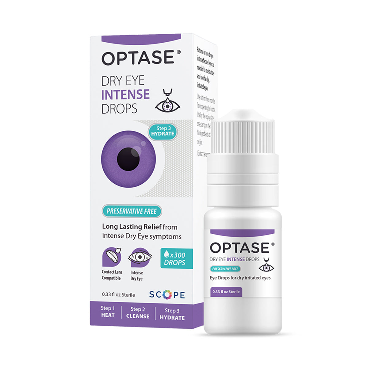 Optase® Intense Preservative-Free Eye Drops – 10 ml (Approx. 300 Drops) for Advanced Dry Eye Relief