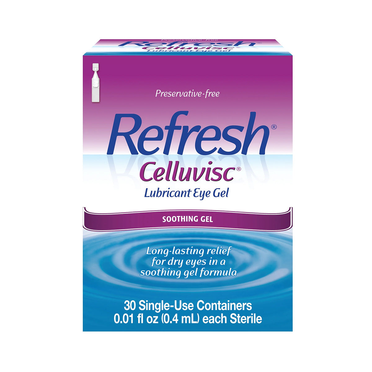 Refresh Celluvisc Preservative-Free Lubricant Eye Drops for Severe Dry Eye Relief – 30 Single-Use Vials