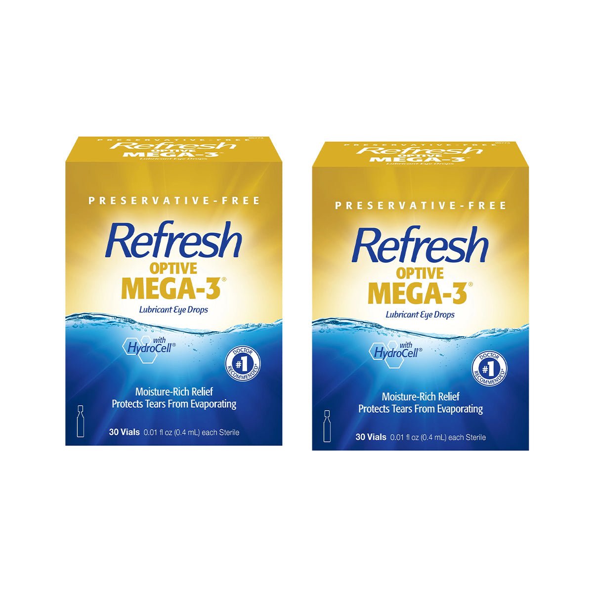 Refresh Optive Lubricant Eye Drops, Mega-3 - (2 x 30 pack) 60ct Pack