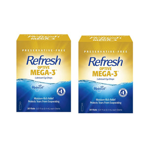 Refresh Optive Lubricant Eye Drops, Mega-3 - (2 x 30 pack) 60ct Pack