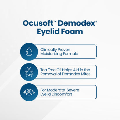 OCuSOFT® Oust™ Demodex Cleanser Foam – Tea Tree Oil Eyelid & Lash Cleanser (50 mL)