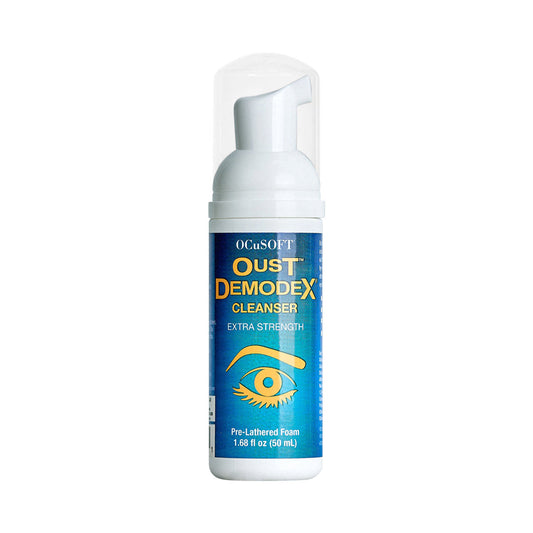 OCuSOFT Oust Demodex Cleanser Foam Compliance Kit – Complete Eyelid Hygiene System (50 mL Foam & 100 Pads)