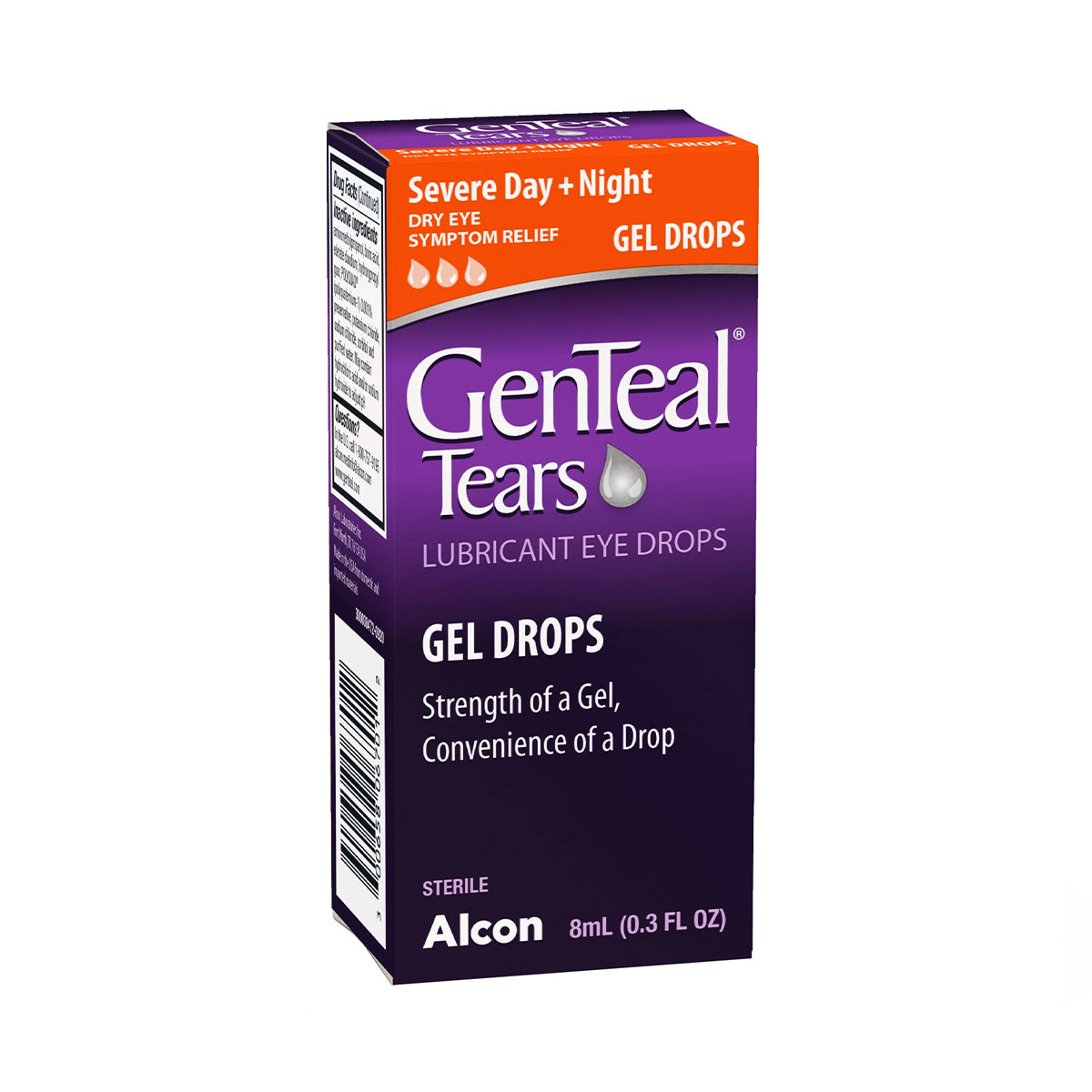 GenTeal Tears Lubricating Gel Eye Drops for Severe Dry Eyes, Day and Night Relief, 8 mL