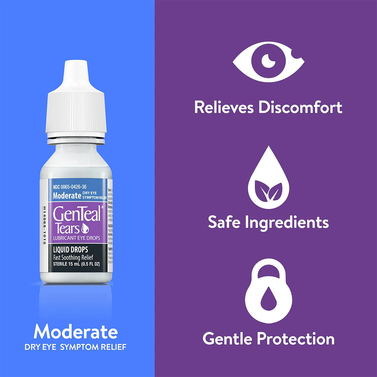 GenTeal Liquid Lubricating Eye Drops – Long-Lasting Dry Eye Relief, 15 mL