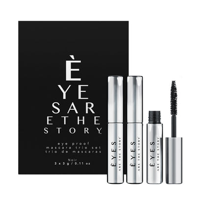 Eyes Are The Story Mascara Trio Set – 3 Mini Non-Flaking Mascaras for Sensitive Eyes