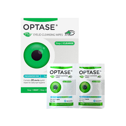 Optase Dry Eye Relief Kit – Heat Mask, Cleansing Wipes & Intense Preservative-Free Eye Drops
