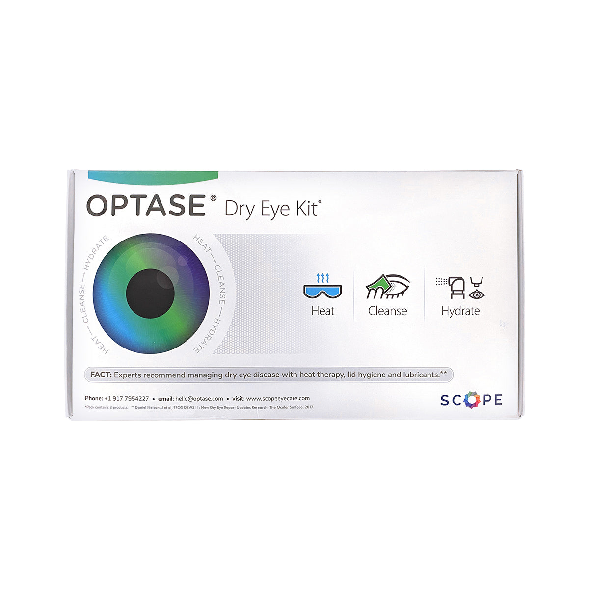 Optase DryEye Relief Kit (C) – Heat Mask, Lid Cleaning Gel & Intensive Lubricating Eye Drops