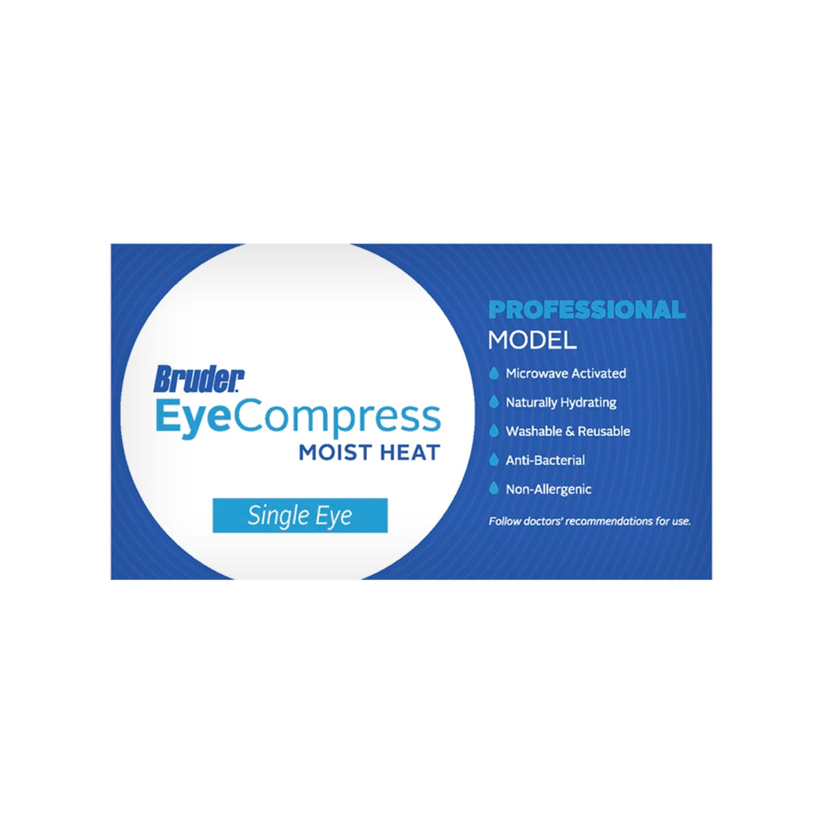 Bruder Moist Heat Eye Compress for Single Eye – Microwave Activated Warm Therapy for Dry Eye Relief