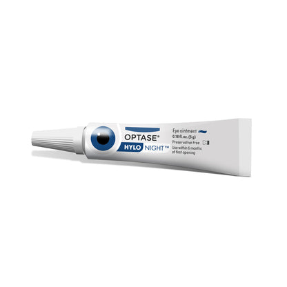 Optase® Hylo Night Ointment – Preservative-Free, 5 g Tube (Approx. 300 Uses) for Overnight Dry Eye Relief