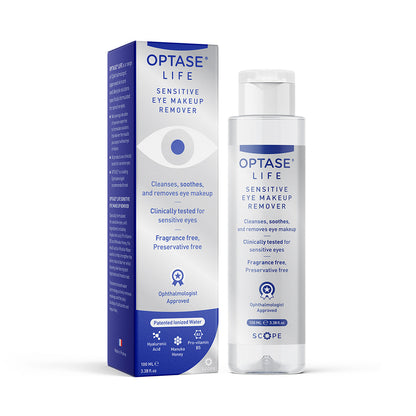Optase® LIFE Sensitive Eye Makeup Remover – Preservative-Free with Hyaluronic Acid & Manuka Honey (100 mL)