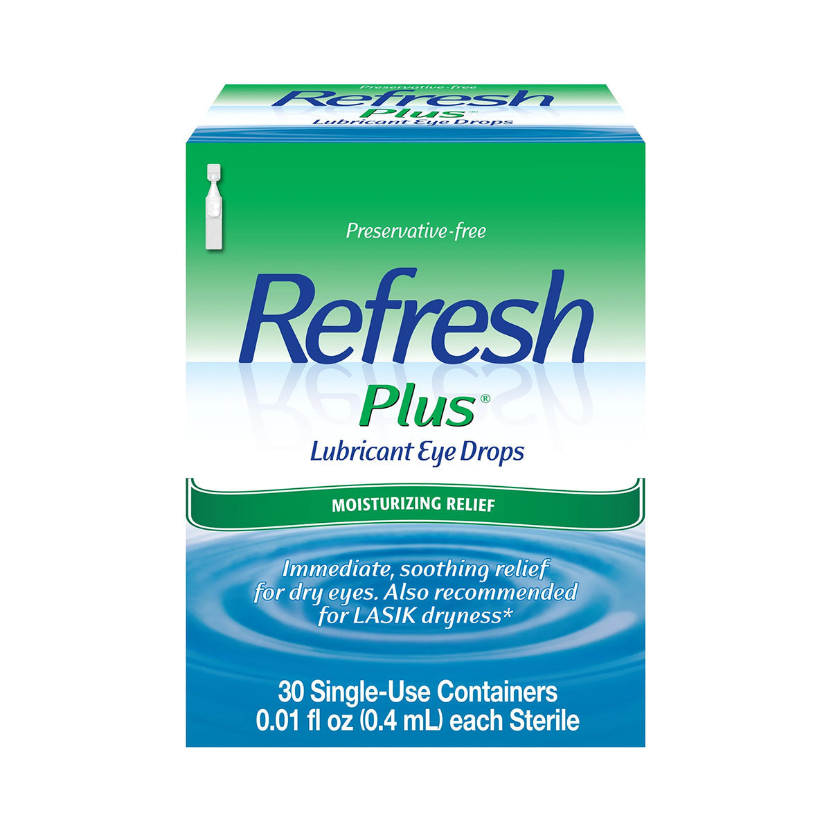 Refresh Plus® Lubricant Eye Drops – Preservative-Free Single-Use Vials (30 Count)