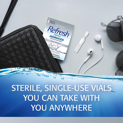 REFRESH OPTIVE® ADVANCED Preservative-Free Lubricant Eye Drops – Intensive Moisture Relief (30 Single-Use Vials)