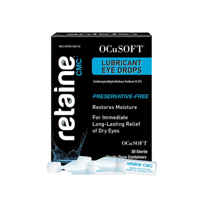 OCuSOFT Retaine CMC Preservative-Free Eye Drops – Long-Lasting Dry Eye Hydration, 30 Single-Use Vials