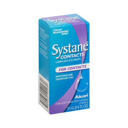 Systane® CONTACTS Lubricant Eye Drops for Contact Lenses – Hydrating Comfort for Soft & RGP Lenses (12mL)