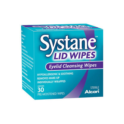 Systane Lid Wipes for Eyelid Cleansing & Makeup Removal – Hypoallergenic, Gentle Eye Hygiene Wipes (30 Count)