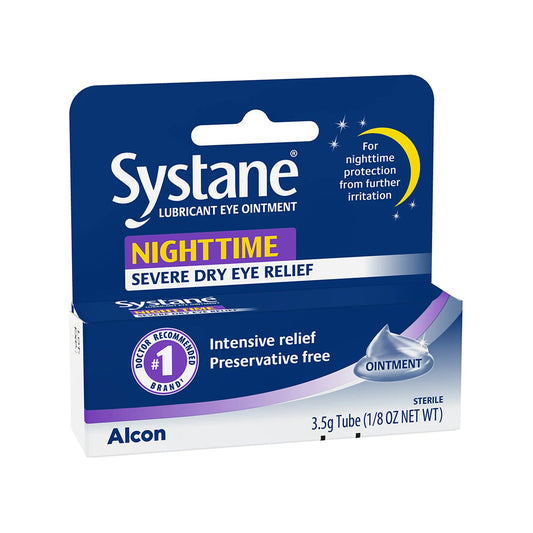 Systane® Nighttime Lubricant Eye Ointment – Long-Lasting Overnight Dry Eye Relief (3.5 g Tube)