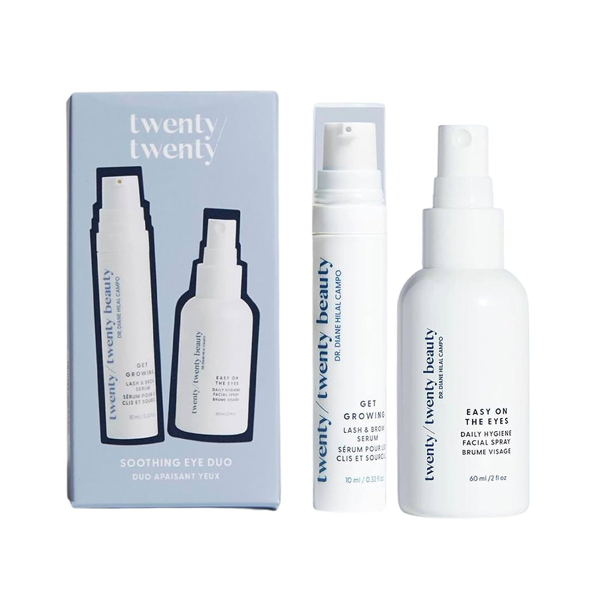 Twenty Twenty Soothing Eye Duo – Get Growing Lash Serum & Eye-Friendly Facial Cleanser