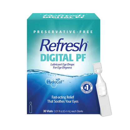 REFRESH® DIGITAL Preservative-Free Lubricant Eye Drops – 30 Single-Use Vials (0.4 ml Each) for Screen-Related Dry Eye Relief