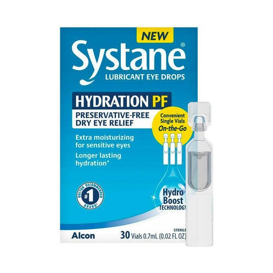 Systane Hydration Preservative-Free Lubricant Eye Drops – 30 Single-Use Vials (30 Count)
