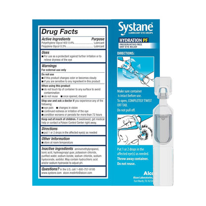 Systane Hydration Preservative-Free Lubricant Eye Drops – 30 Single-Use Vials (30 Count)